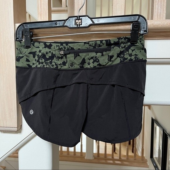 Lululemon Speed Up Short 2.5" Black / Efflorescent Barracks Green Black 2 - Picture 7 of 13